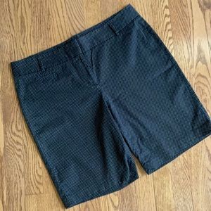 LOFT size 10 shorts black with micro polka dots